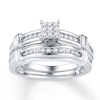 Thumbnail Image 0 of Previously Owned Diamond Bridal Set 1/5 ct tw Round-cut 10K White Gold