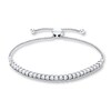 Thumbnail Image 1 of Previously Owned Diamond Bolo Bracelet 1/2 ct tw Round-cut 10K White Gold 9.5"
