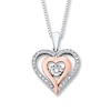 Thumbnail Image 0 of Previously Owned Unstoppable Love 1/6 ct tw Necklace Sterling Silver & 10K Rose Gold