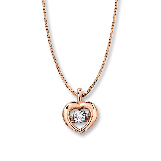 Previously Owned Petite Diamond Heart Necklace 10K Rose Gold