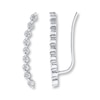 Thumbnail Image 1 of Previously Owned Earring Climbers 1/15 ct tw Diamonds Sterling Silver