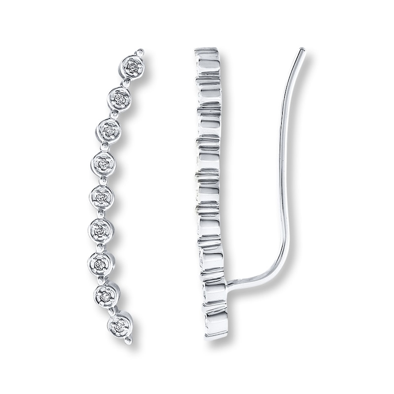 Main Image 1 of Previously Owned Earring Climbers 1/15 ct tw Diamonds Sterling Silver