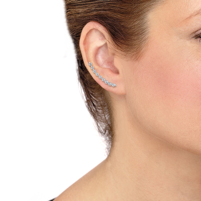 Main Image 2 of Previously Owned Earring Climbers 1/15 ct tw Diamonds Sterling Silver