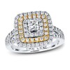 Thumbnail Image 1 of Previously Owned THE LEO Diamond Ring 1-1/8 ct tw Princess & Round-cut 14K Two-Tone Gold
