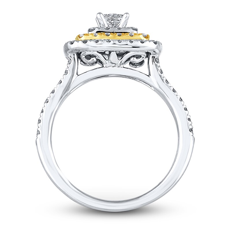 Main Image 2 of Previously Owned THE LEO Diamond Ring 1-1/8 ct tw Princess & Round-cut 14K Two-Tone Gold