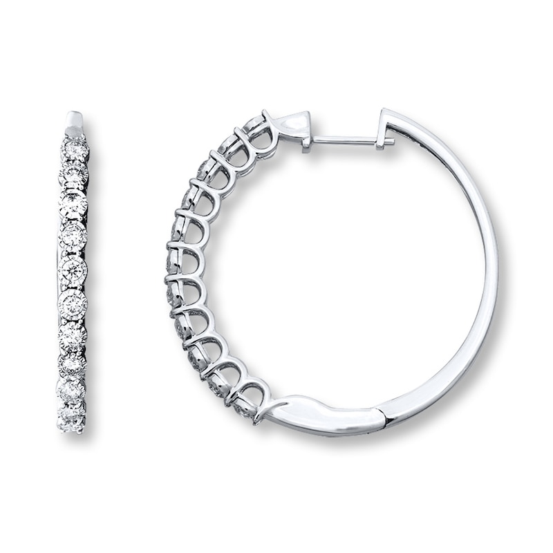 Main Image 1 of Previously Owned Diamond Earrings 1 ct tw 10K White Gold