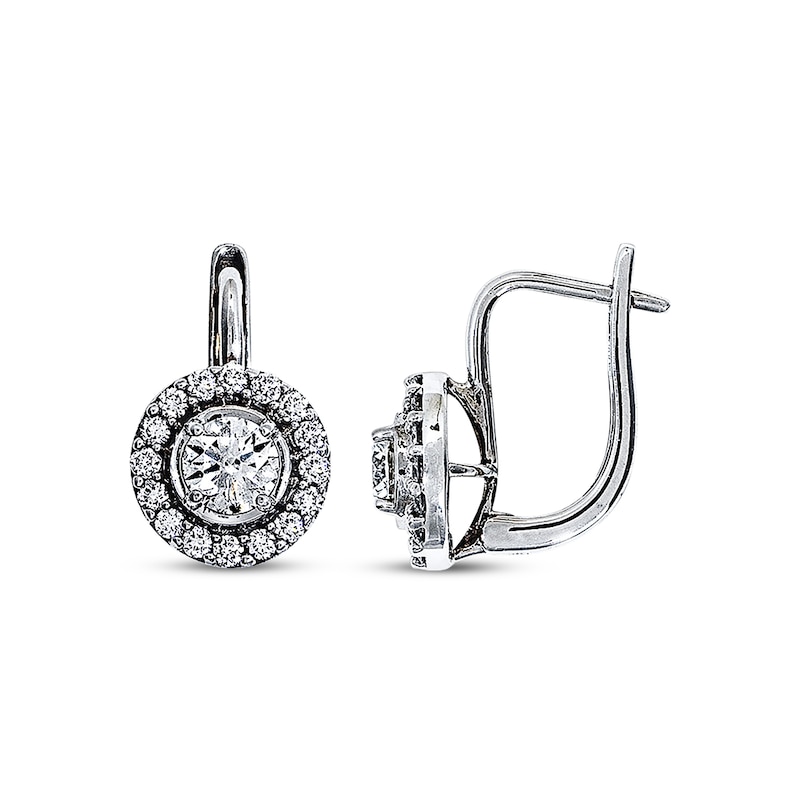 Previously Owned Round-Cut Diamond Earrings 1 ct tw 18K White Gold