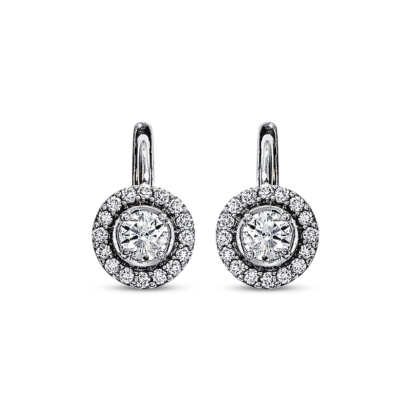 Previously Owned Round-Cut Diamond Earrings 1 ct tw 18K White Gold