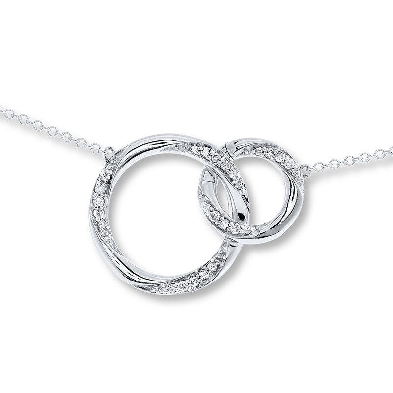 Previously Owned Miracle Links Necklace 1/6 ct tw Diamonds 10K White ...