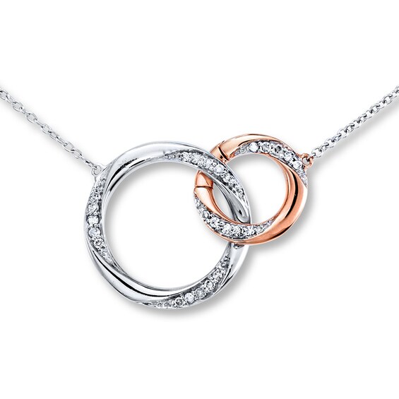 Previously Owned Miracle Links Necklace 1/6 ct tw Diamonds 10K Two-Tone Gold