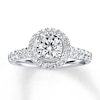 Thumbnail Image 1 of Previously Owned Diamond Engagement Ring 1-1/4 ct tw Round-cut 14K White Gold