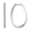 Thumbnail Image 1 of Previously Owned Diamond Hoop Earrings 1 ct tw Round-cut 14K White Gold