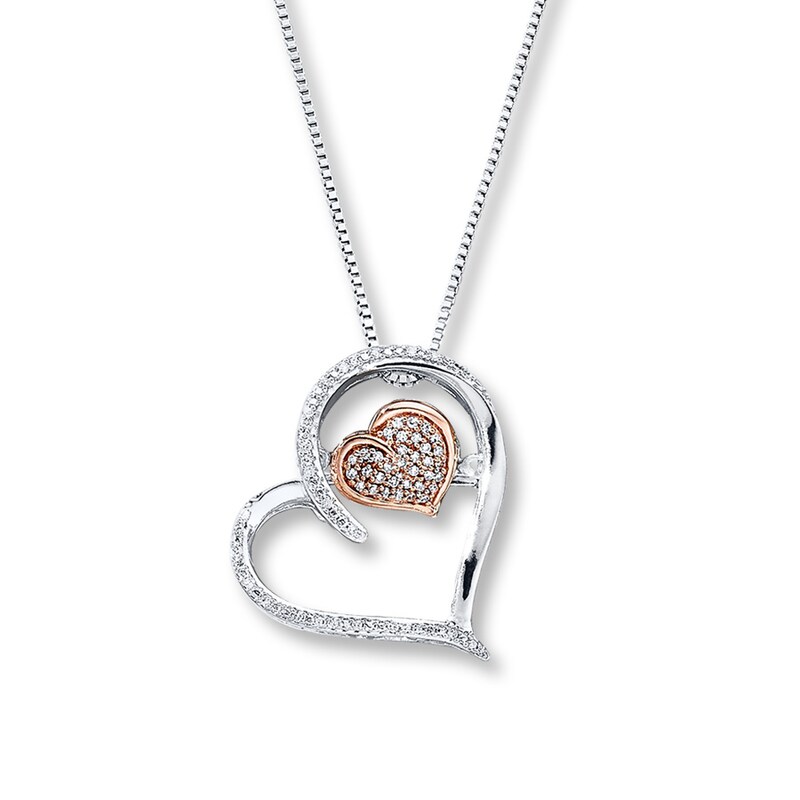 Main Image 1 of Previously Owned Unstoppable Love 1/10 cttw Round-cut Sterling Silver & 10K Rose Gold
