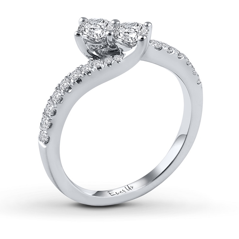 Previously Owned Ever Us Two-Stone Diamond Ring Round-cut 1/2 ct tw