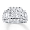 Previously Owned Diamond Ring 3-1/2 ct tw Princess, Baguette & Round-cut 14K White Gold