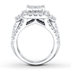 Previously Owned Diamond Ring 3-1/2 ct tw Princess, Baguette & Round-cut 14K White Gold