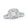 Thumbnail Image 1 of Previously Owned Diamond Engagement Ring 1-1/2 ct tw Princess & Round-cut 14K White Gold