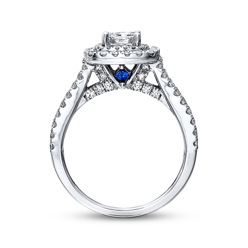 Main Image 2 of Previously Owned Diamond Engagement Ring 1-1/2 ct tw Princess & Round-cut 14K White Gold