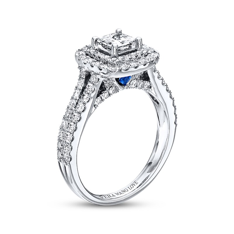 Main Image 3 of Previously Owned Diamond Engagement Ring 1-1/2 ct tw Princess & Round-cut 14K White Gold
