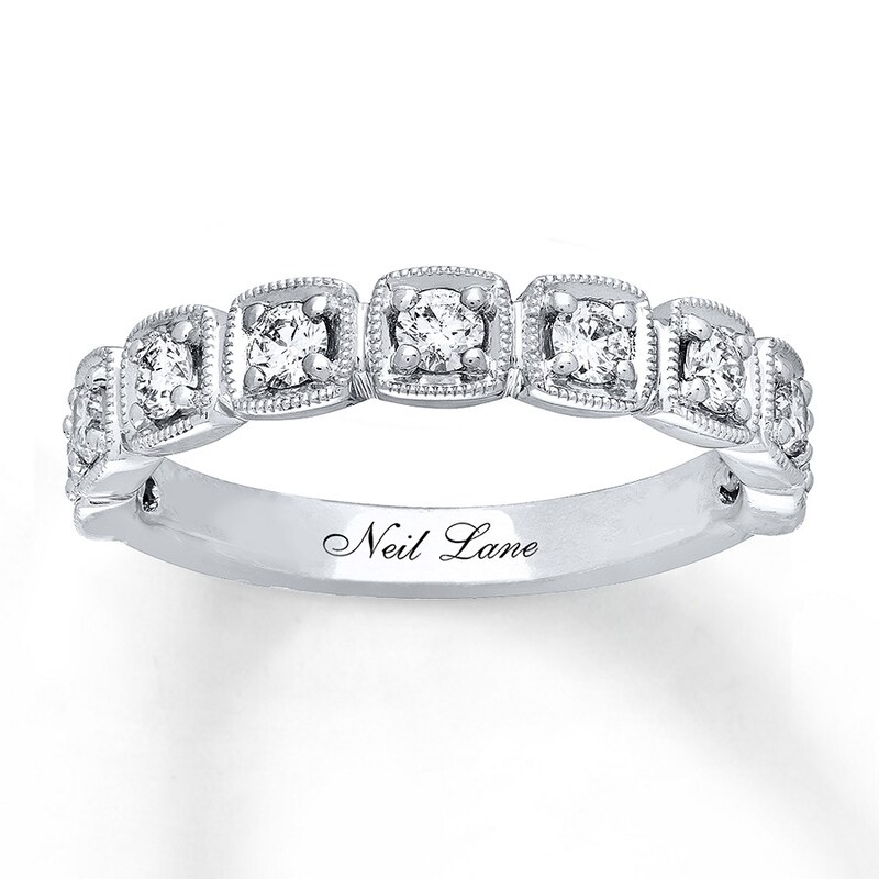 Main Image 1 of Previously Owned Neil Lane Diamond Anniversary Band 1/2 ct tw Round-cut 14K White Gold