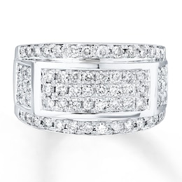 Previously Owned Diamond Men's Band 2 ct tw Round-cut 14K White Gold