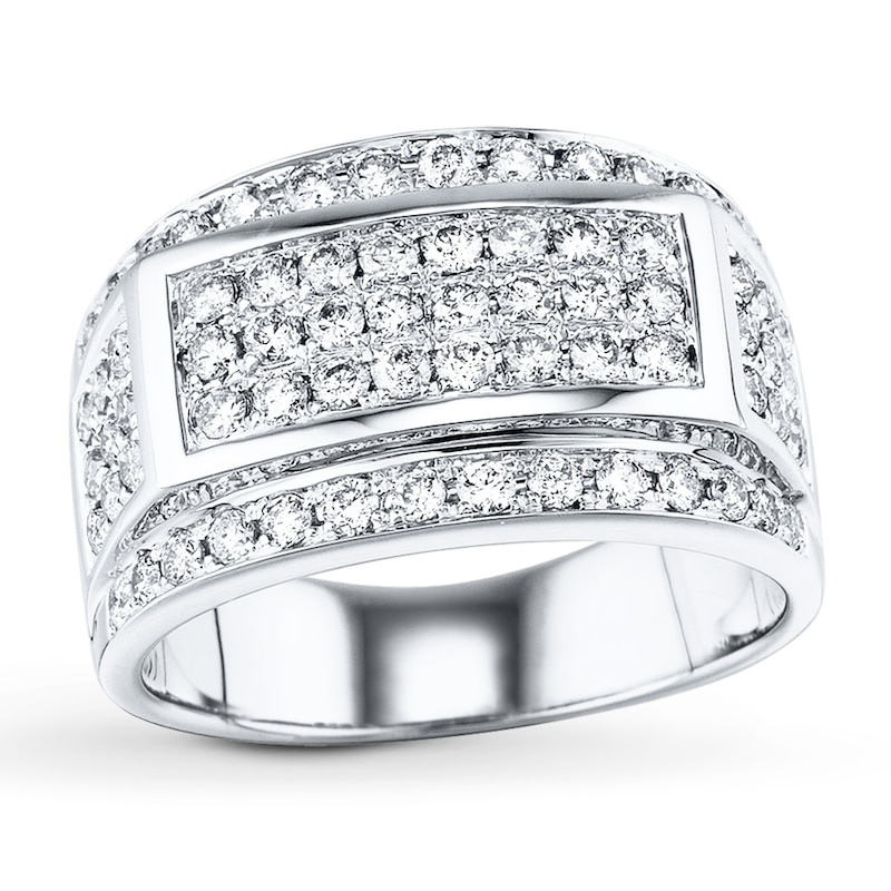 Main Image 2 of Previously Owned Diamond Men's Band 2 ct tw Round-cut 14K White Gold