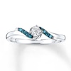 Thumbnail Image 1 of Previously Owned Blue & White Diamonds 1/10 ct tw Ring Sterling Silver