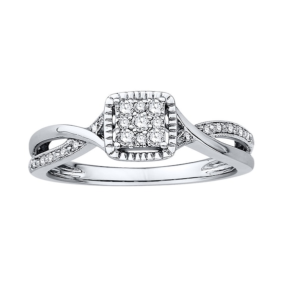 Previously Owned Diamond Promise Ring 1/6 ct tw 10K White Gold