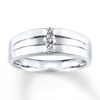 Thumbnail Image 1 of Previously Owned Diamond Men's Wedding Band 1/5 ct tw Round-cut 10K White Gold