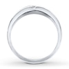 Thumbnail Image 2 of Previously Owned Diamond Men's Wedding Band 1/5 ct tw Round-cut 10K White Gold