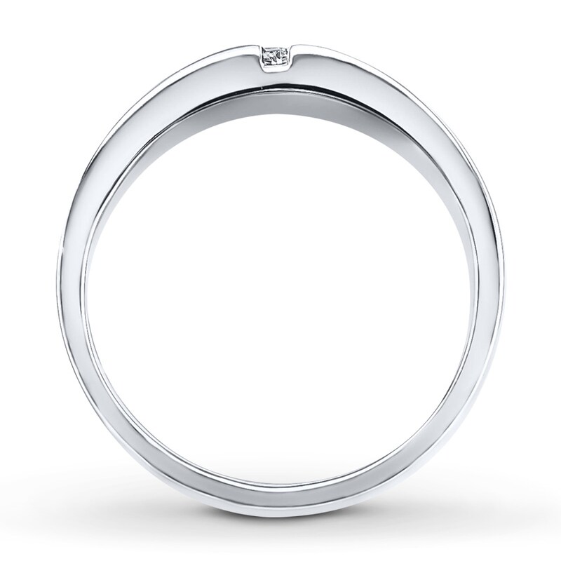 Main Image 2 of Previously Owned Diamond Men's Wedding Band 1/5 ct tw Round-cut 10K White Gold