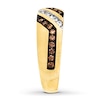 Thumbnail Image 2 of Previously Owned Men's Brown & White Diamond Wedding Band 1/2 ct tw Round-cut 10K Yellow Gold