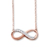 Thumbnail Image 1 of Previously Owned Diamond Infinity Necklace 1/20 ct tw Round-cut 10K Rose Gold