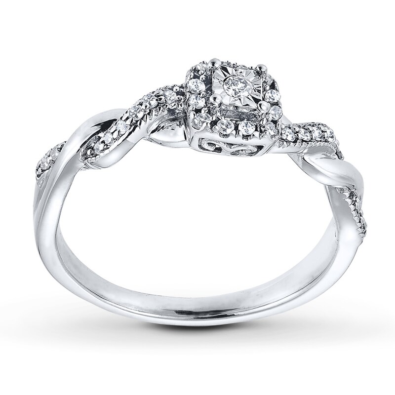 Main Image 1 of Previously Owned Diamond Ring 1/6 ct tw Round-cut Sterling Silver