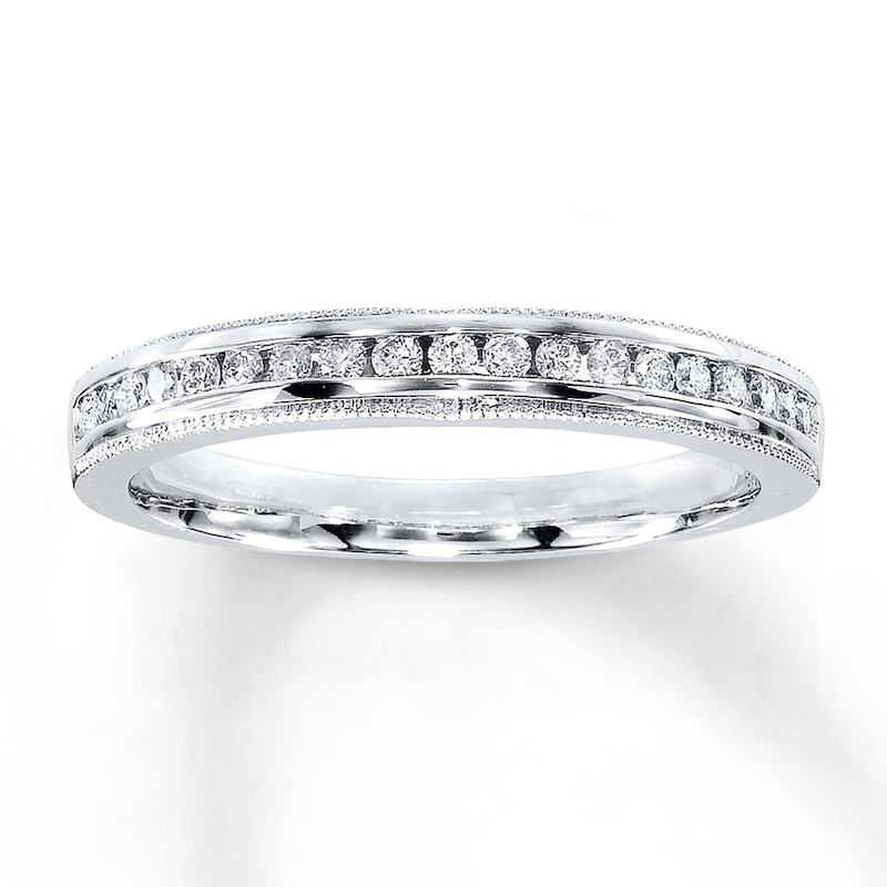 Main Image 1 of Previously Owned Diamond Wedding Ring 1/5 ct tw Round-cut 14K White Gold