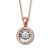Thumbnail Image 1 of Previously Owned Unstoppable Love 1/4 ct tw Necklace 10K Rose Gold