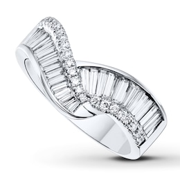 Previously Owned Diamond Band 1 carat tw Baguette/Round 14K White Gold
