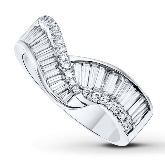 Previously Owned Diamond Band 1 carat tw Baguette/Round 14K White Gold