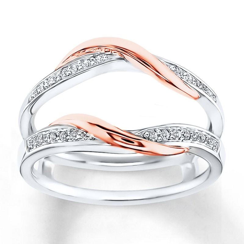 Main Image 1 of Previously Owned Diamond Enhancer Ring 1/8 ct tw Round-cut 10K Two-Tone Gold