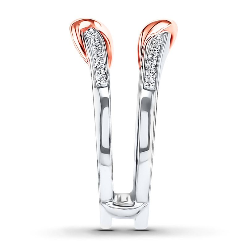 Main Image 3 of Previously Owned Diamond Enhancer Ring 1/8 ct tw Round-cut 10K Two-Tone Gold