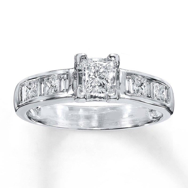 Main Image 1 of Previously Owned Diamond Engagement Ring 1 Carat tw Princess-cut 14K White Gold