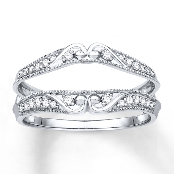 Previously Owned Diamond Enhancer Ring 1/5 ct tw Round-cut 10K White Gold