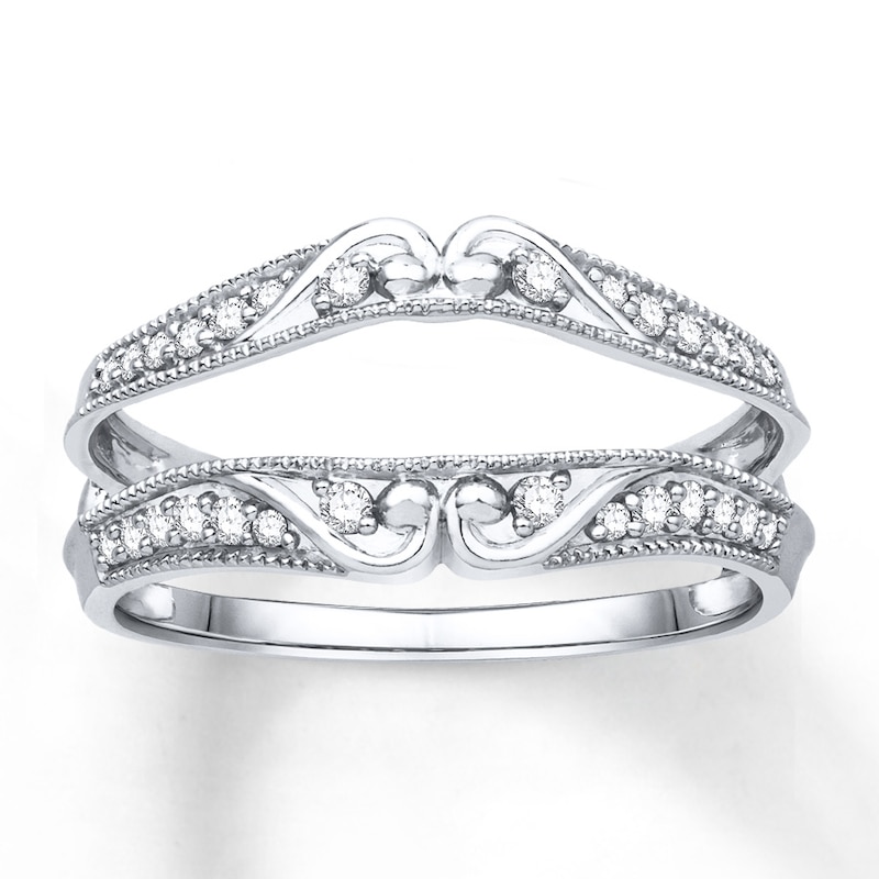 Main Image 1 of Previously Owned Diamond Enhancer Ring 1/5 ct tw Round-cut 10K White Gold