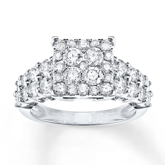 Previously Owned Diamond Engagement Ring 2 ct tw Round-cut 14K White Gold