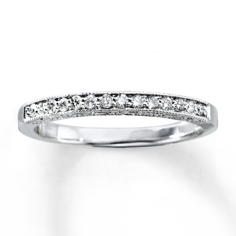 Main Image 1 of Previously Owned Diamond Wedding Band 1/6 ct tw Round-cut 14K White Gold