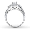 Thumbnail Image 2 of Previously Owned Diamond Engagement Ring 3/4 ct tw Princess & Round-cut 14K White Gold