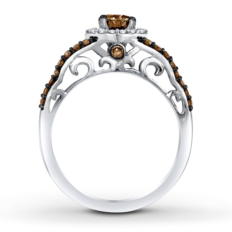 Main Image 2 of Previously Owned Le Vian Engagement Ring Chocolate Diamonds 7/8 ct tw Round-cut 14K Vanilla Gold