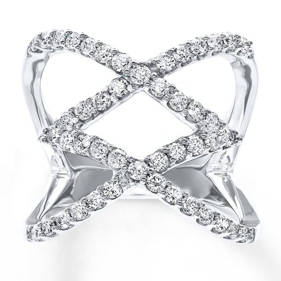 Previously Owned Diamond Ring 1 ct tw Round-cut 10K White Gold Size 10.25