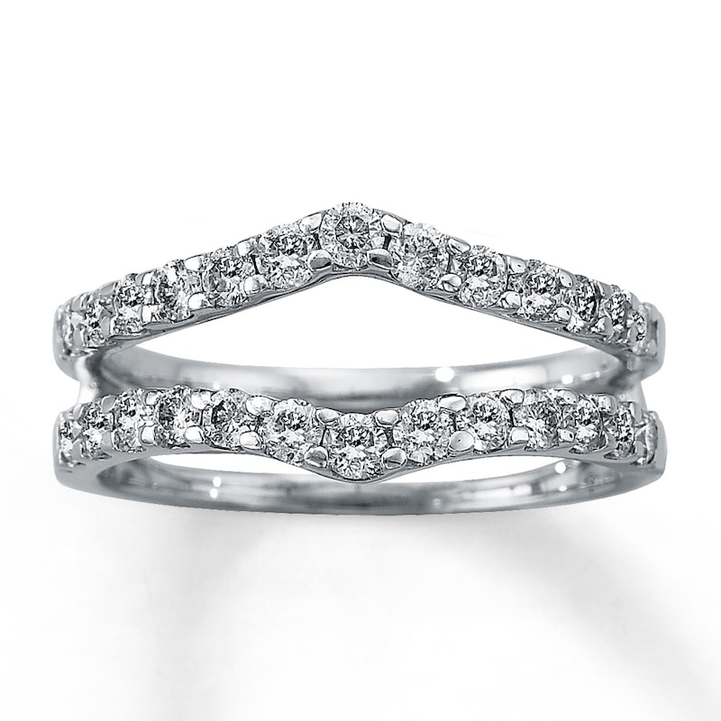 Main Image 1 of Previously Owned Diamond Enhancer Ring 1 ct tw Round-cut 14K White Gold Size 11