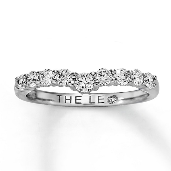 Previously Owned THE LEO Diamond Enhancer Ring 1/2 ct tw Round-Cut 14K White Gold Size 4.5
